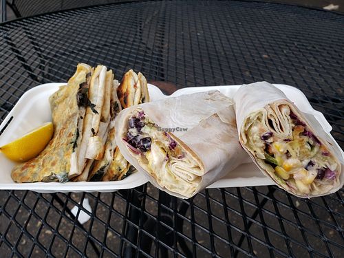 Vegan gozleme and falafel wrap at Laziko Kebabs & Gozleme in Margate