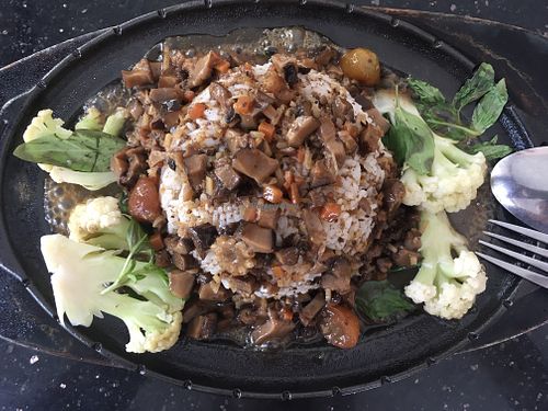 Teppanyaki with rice  at Monorom Garden in Battambang