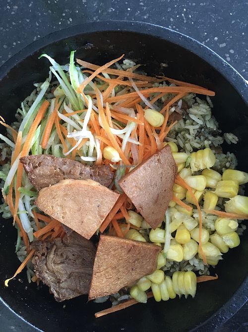 Stone pot rice  at Monorom Garden in Battambang