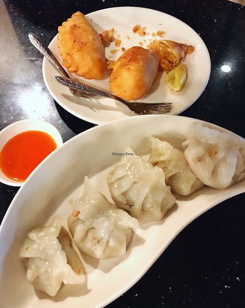 Curry dumplings & crystal steam dumplings at Monorom Garden in Battambang