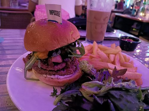 Impossible burger at Prive - Clarke Quay in Central Singapore