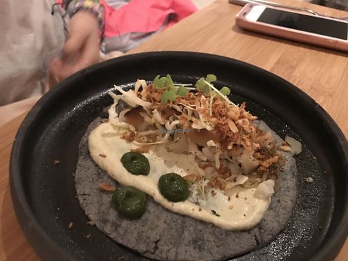 Blue corn tortilla at Yerba in Amsterdam