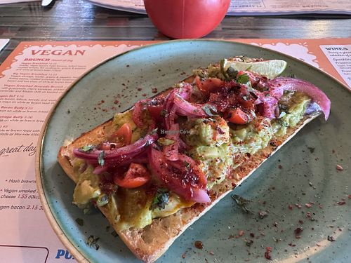 The best range of vegan options in a restaurant chain! Vegan smashed avocado brunch    at Paletto Lounge in Corby