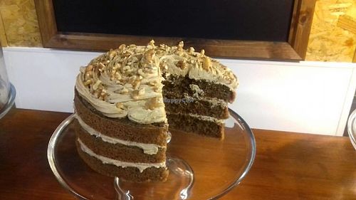 Vegan Coffee & Walnut Cake at The Green Guerrilla Deli in Durham