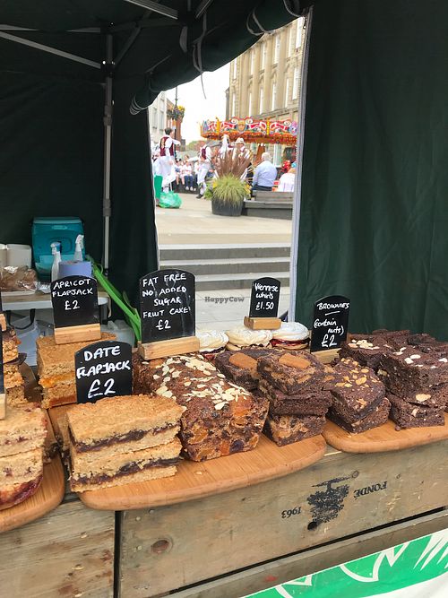 Vegan cakes at The Green Guerrilla Deli in Durham
