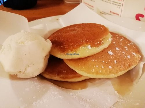 Vegan pancakes with ice cream at Brooklyn Cafe in Glasgow