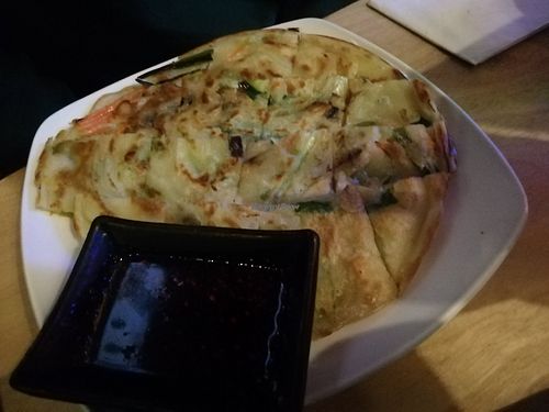 Pajeon (savoury pancake) at Bibimbap in Glasgow
