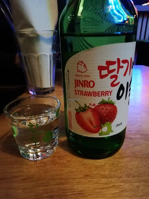 Strawberry soju at Bibimbap in Glasgow