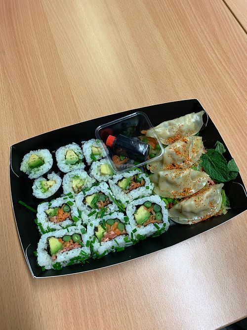 Vegan sushi collection at Itsu in North London