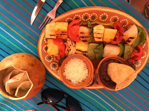 Vegan bbq at Yutsil Cafe Boutique in Valladolid