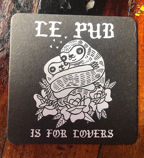 A cute beer mat  at Le Pub in Newport