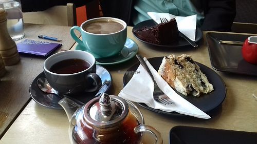 Vegan cakes and tea, coffee at The Stove in Dumfries