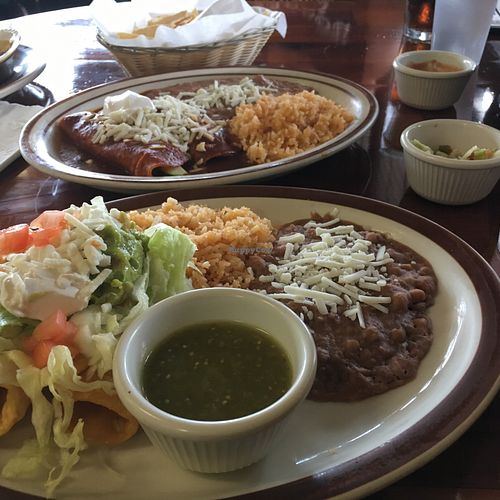 Vegan flautas and vegan enchiladas at Cocina Michoacana in Oakdale