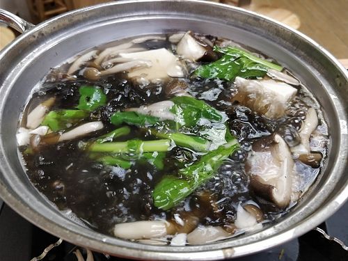 steaming hot steamboat at Yuan Lai - Organic Veg Mini Hot Pot in Central Singapore