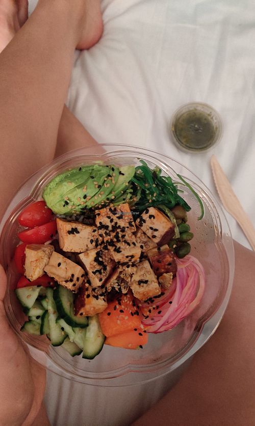 Take away: vegan poké bowl with tofu at Mr Kale in Gran Canaria