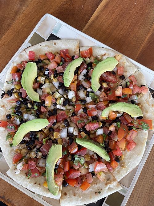 Vegan pizza  at Iguana Juan's in San Pedro