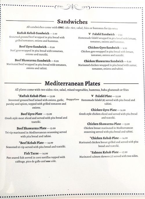 Menu at Marilyn's Mediterranean Kitchen in Simi Valley