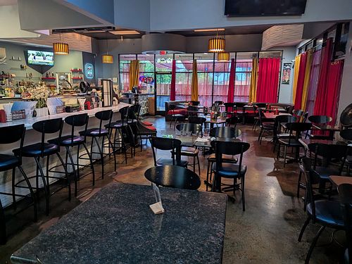 Dining area and bar at Blufin Sushi in Fresno
