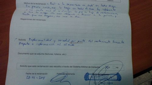 Hoja de reclamaciones at Sarasate in Pamplona