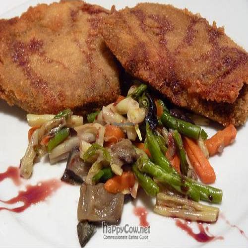 Seitan and cheese escalope at Sarasate in Pamplona