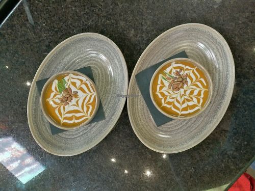 Sweet potato curry soup at Kicking Horse Cafe in Invermere