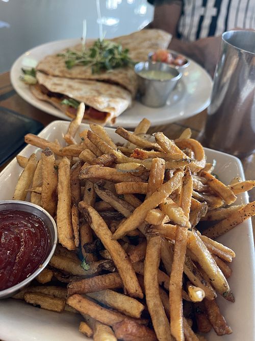 Fires and South West quesadilla   at Flore in Los Angeles