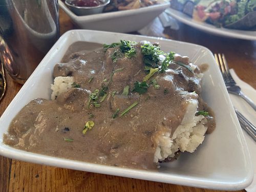 Huge potatoes and gravy! at Flore in Los Angeles