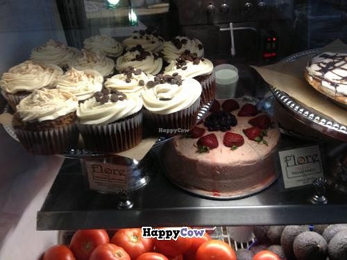 Flore dessert case at Flore in Los Angeles