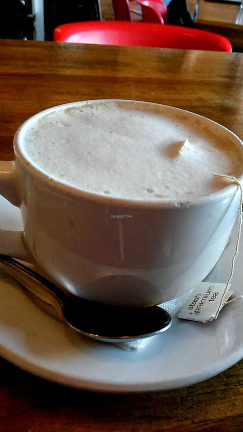 Chai tea latte at Flore in Los Angeles