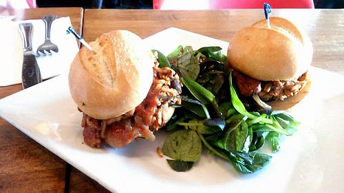 Bbq sliders at Flore in Los Angeles