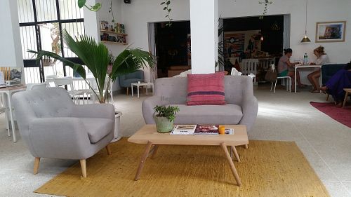 Restaurant area at Lulu Cafe in Dakar