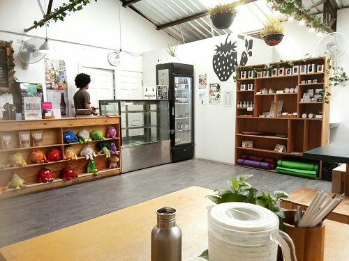 Counter and shop at Nourish Cafe in Bangkok