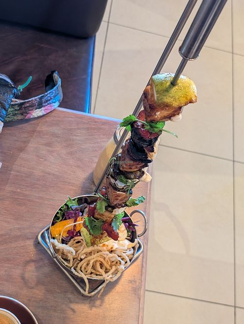 Vegan espetada (not on the vegan menu) at Nina's Real Food in Jeffreys Bay