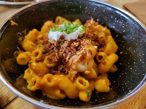 Small Mac and cheese at Rudy's Dirty Vegan Diner in North West London
