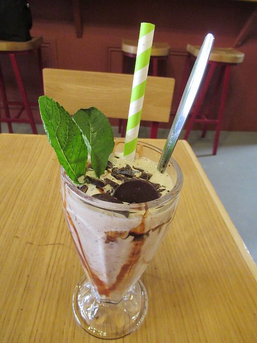Girl Scout milkshake at Rudy's Dirty Vegan Diner in North West London