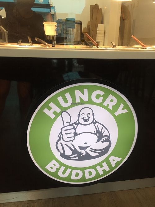 In store logo at Hungry Buddha in Guildford