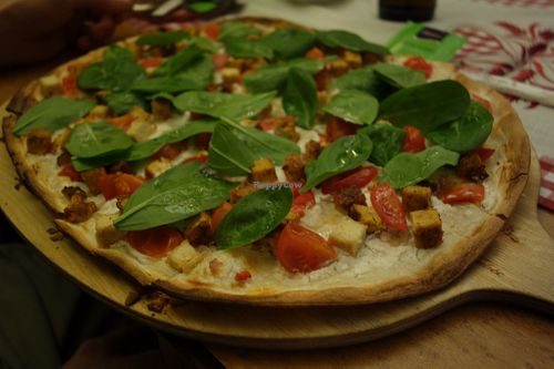 Fillet tarte flambée (vegan) at Flammerie Alt-Saarbrücken in Saarbrucken