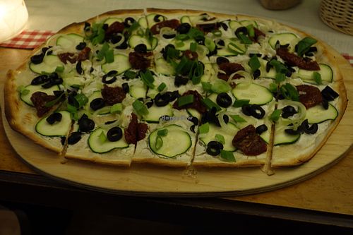 Sicilian tarte flambée (vegan) at Flammerie Alt-Saarbrücken in Saarbrucken