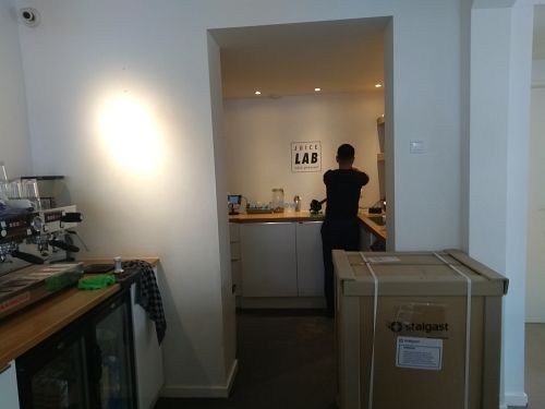 Their preparation area at Juice Lab in Amsterdam