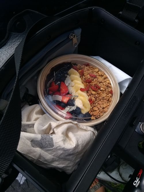 Take way green açai bowl 9 euros at Juice Lab in Amsterdam