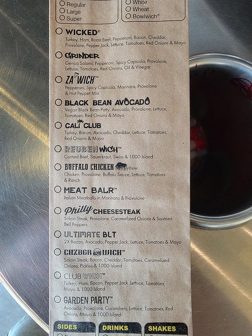 Menu at Which Wich in Myrtle Beach