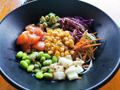 Veggie poke bowl at FuduBa Zen in Miri