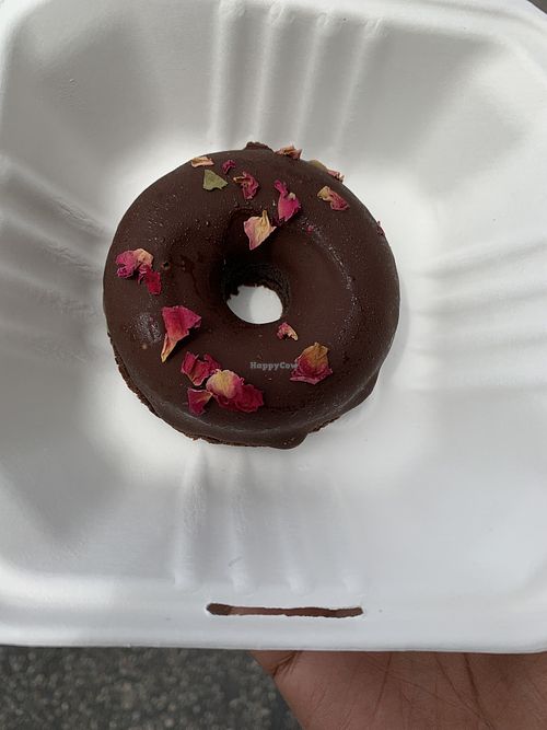 Vegan chocolate donut at Goddess Goods in Morro Bay