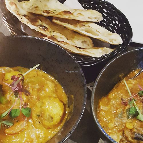 Curry and vegan naan at Indi-Yang in Torquay