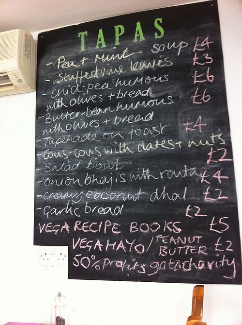 Tapas menu at Vega in Tintagel