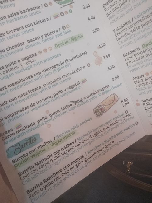 Menú  at Papagayo in Torremolinos