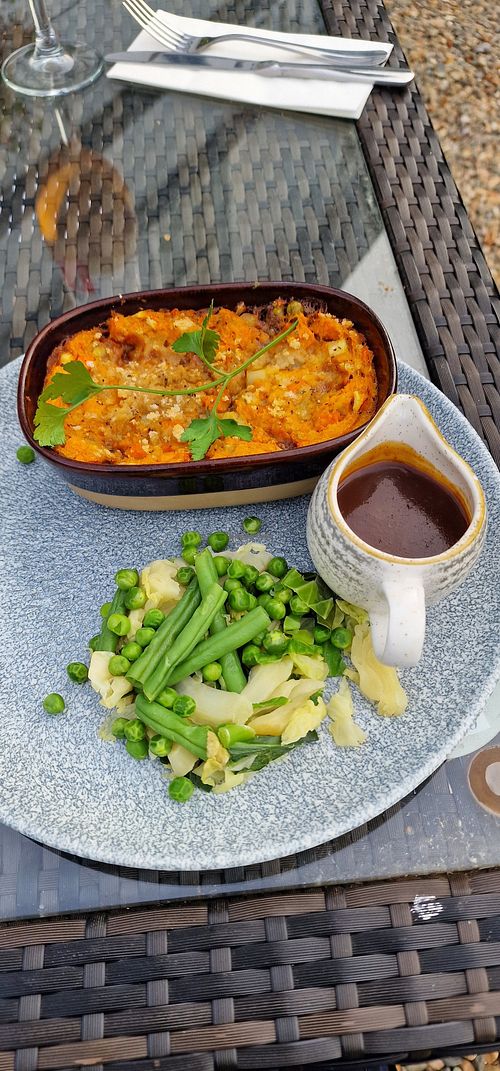 Lentil cottage pie at The Cheshire Cat in Chester