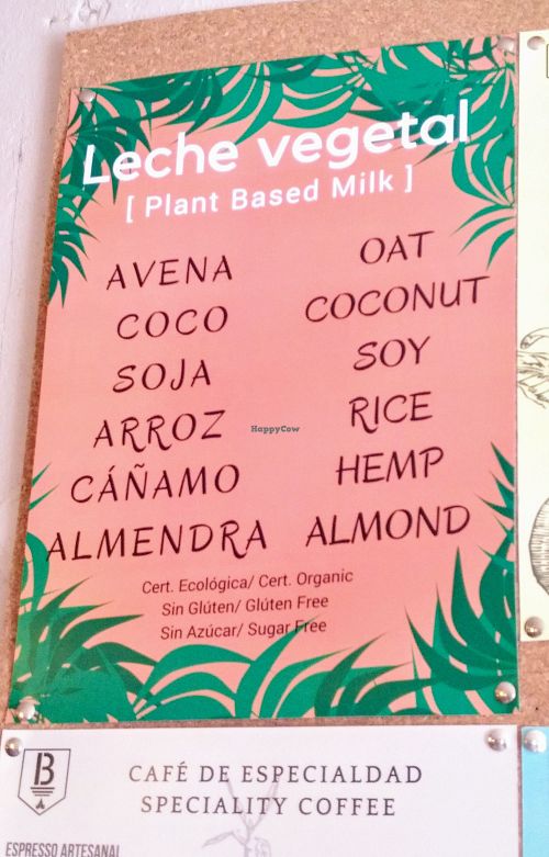 Tienen varias bebidas vegetales. at BEAT Brew Bar in Valencia