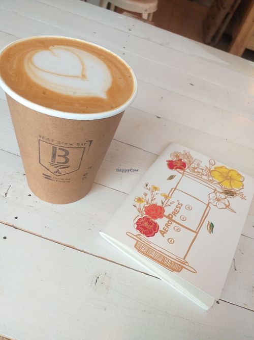 Coffee with almond milk at BEAT Brew Bar in Valencia