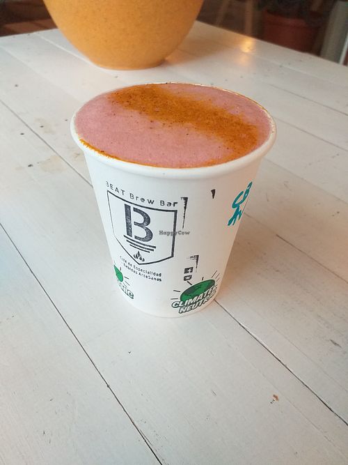 Hemp milk, turmeric and beet
 at BEAT Brew Bar in Valencia